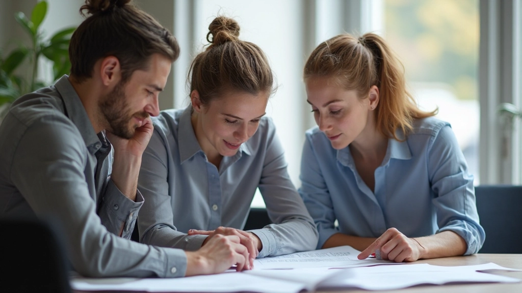 Diverse team van professionals in modern kantoor werkt samen aan project met digitale tools